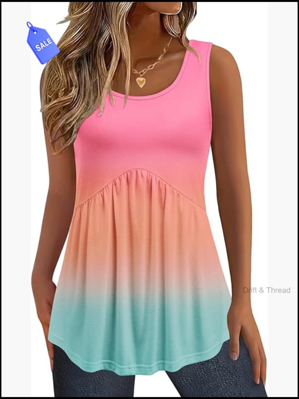 Women's Sleeveless Babydoll Tank Top - Soft Stretchy Loose Fit Tunic Blouse